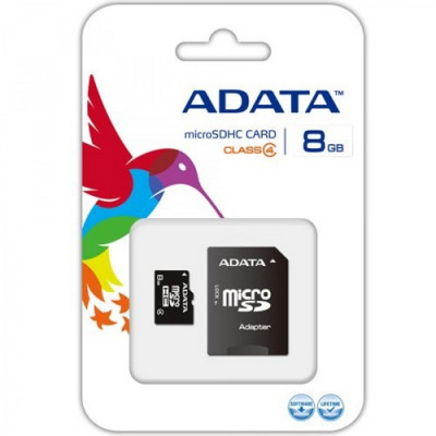 Добави още лукс Карти памети Карта памет Micro SD ADATA 8GB плюс адаптер